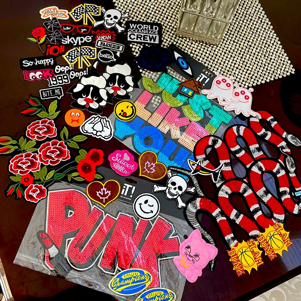 Iron on patches lot. Unwanted never used